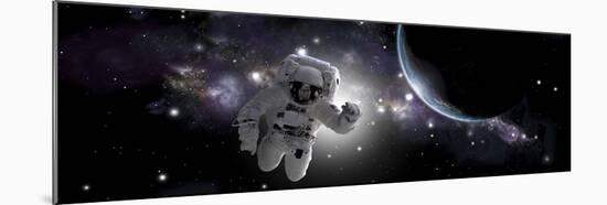 Artist's Concept of an Astronaut Floating in Outer Space-Stocktrek Images-Mounted Art Print