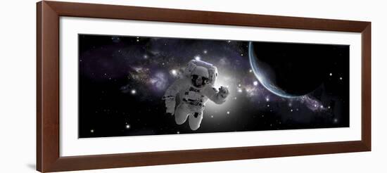 Artist's Concept of an Astronaut Floating in Outer Space-Stocktrek Images-Framed Art Print