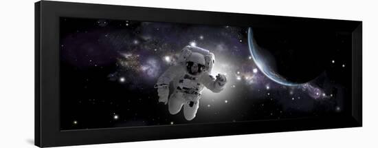 Artist's Concept of an Astronaut Floating in Outer Space-Stocktrek Images-Framed Art Print