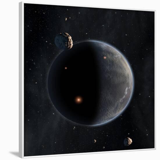 Artist's Concept of an Earth-Like Planet Rich in Carbon and Dry-null-Framed Art Print