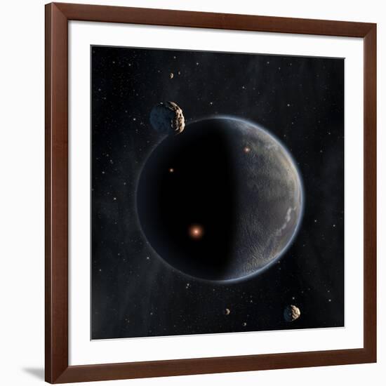 Artist's Concept of an Earth-Like Planet Rich in Carbon and Dry-null-Framed Art Print