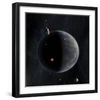 Artist's Concept of an Earth-Like Planet Rich in Carbon and Dry-null-Framed Art Print