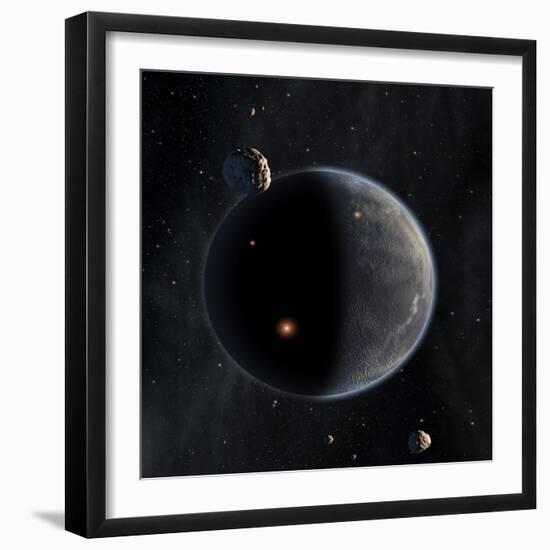 Artist's Concept of an Earth-Like Planet Rich in Carbon and Dry-null-Framed Art Print