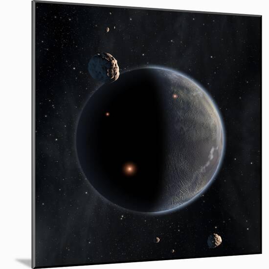 Artist's Concept of an Earth-Like Planet Rich in Carbon and Dry-null-Mounted Art Print