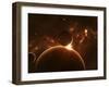 Artist's Concept of an Extraterrestrial World and its Various Moons-Stocktrek Images-Framed Premium Photographic Print