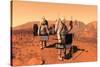 Artist's Concept of Astronauts Setting Up Weather Monitoring Equipment on Mars-null-Stretched Canvas