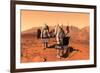 Artist's Concept of Astronauts Setting Up Weather Monitoring Equipment on Mars-null-Framed Art Print