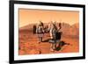 Artist's Concept of Astronauts Setting Up Weather Monitoring Equipment on Mars-null-Framed Art Print