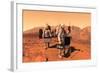 Artist's Concept of Astronauts Setting Up Weather Monitoring Equipment on Mars-null-Framed Art Print