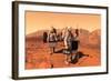 Artist's Concept of Astronauts Setting Up Weather Monitoring Equipment on Mars-null-Framed Art Print