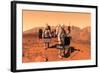 Artist's Concept of Astronauts Setting Up Weather Monitoring Equipment on Mars-null-Framed Art Print