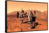 Artist's Concept of Astronauts Setting Up Weather Monitoring Equipment on Mars-null-Framed Stretched Canvas