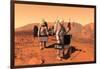 Artist's Concept of Astronauts Setting Up Weather Monitoring Equipment on Mars-null-Framed Art Print