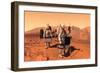 Artist's Concept of Astronauts Setting Up Weather Monitoring Equipment on Mars-null-Framed Art Print