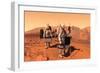 Artist's Concept of Astronauts Setting Up Weather Monitoring Equipment on Mars-null-Framed Art Print