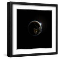 Artist's Concept of Cassini Observing a Sunset on Saturn's Moon Titan-null-Framed Art Print