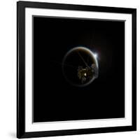 Artist's Concept of Cassini Observing a Sunset on Saturn's Moon Titan-null-Framed Art Print