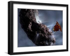 Artist's Concept of Deep Impact's Encounter with Comet Tempel 1-Stocktrek Images-Framed Photographic Print