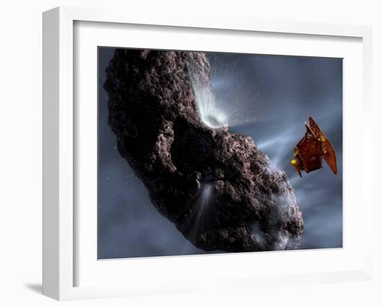 Artist's Concept of Deep Impact's Encounter with Comet Tempel 1-Stocktrek Images-Framed Photographic Print