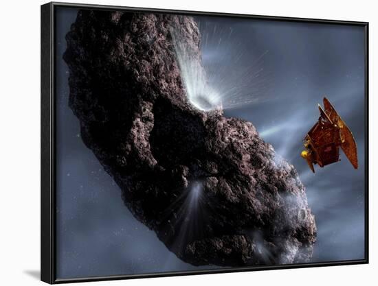 Artist's Concept of Deep Impact's Encounter with Comet Tempel 1-Stocktrek Images-Framed Photographic Print