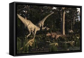Artist's Concept of Fauna That Was Dominant in the Early Cretaceous Period-Stocktrek Images-Framed Stretched Canvas