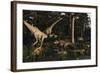 Artist's Concept of Fauna That Was Dominant in the Early Cretaceous Period-Stocktrek Images-Framed Art Print