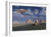 Artist's Concept of Grey Aliens Helping the Egyptians Build the Pyramids-Stocktrek Images-Framed Art Print