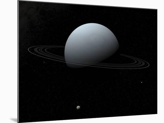 Artist's Concept of How Uranus and its Tiny Moon Puck-Stocktrek Images-Mounted Photographic Print