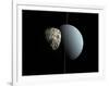 Artist's Concept of How Uranus and its Tiny Moon Puck-Stocktrek Images-Framed Photographic Print