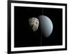 Artist's Concept of How Uranus and its Tiny Moon Puck-Stocktrek Images-Framed Photographic Print