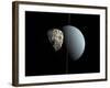 Artist's Concept of How Uranus and its Tiny Moon Puck-Stocktrek Images-Framed Photographic Print