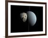 Artist's Concept of How Uranus and its Tiny Moon Puck-Stocktrek Images-Framed Photographic Print