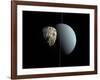 Artist's Concept of How Uranus and its Tiny Moon Puck-Stocktrek Images-Framed Photographic Print