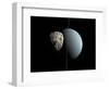 Artist's Concept of How Uranus and its Tiny Moon Puck-Stocktrek Images-Framed Photographic Print