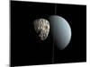 Artist's Concept of How Uranus and its Tiny Moon Puck-Stocktrek Images-Mounted Premium Photographic Print