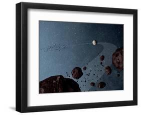 Artist's Concept of Jovian Trojans Asteroids-null-Framed Art Print