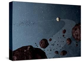 Artist's Concept of Jovian Trojans Asteroids-null-Stretched Canvas