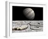 Artist's Concept of Jupiter as Seen across the Icy Surface of its Moon Europa-Stocktrek Images-Framed Premium Photographic Print