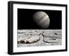 Artist's Concept of Jupiter as Seen across the Icy Surface of its Moon Europa-Stocktrek Images-Framed Photographic Print