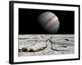 Artist's Concept of Jupiter as Seen across the Icy Surface of its Moon Europa-Stocktrek Images-Framed Photographic Print