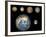 Artist's Concept of Jupiter's Four Largest Satellites Laid Out Above the Earth and it's Moon-Stocktrek Images-Framed Photographic Print