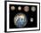 Artist's Concept of Jupiter's Four Largest Satellites Laid Out Above the Earth and it's Moon-Stocktrek Images-Framed Photographic Print