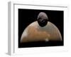 Artist's Concept of Mars and its Tiny Moon Phobos-Stocktrek Images-Framed Photographic Print