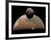 Artist's Concept of Mars and its Tiny Moon Phobos-Stocktrek Images-Framed Photographic Print