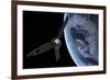 Artist's Concept of Nasa's Juno Spacecraft During its Earth Flyby Gravity Assist-null-Framed Art Print