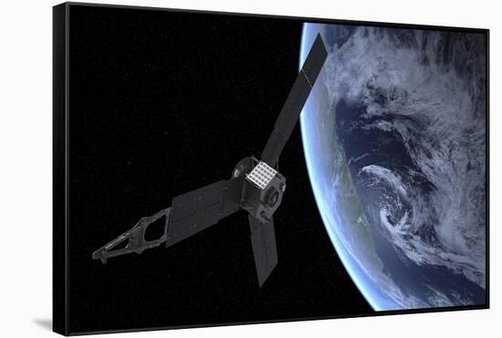 Artist's Concept of Nasa's Juno Spacecraft During its Earth Flyby Gravity Assist-null-Framed Stretched Canvas