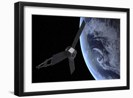 Artist's Concept of Nasa's Juno Spacecraft During its Earth Flyby Gravity Assist-null-Framed Art Print