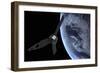 Artist's Concept of Nasa's Juno Spacecraft During its Earth Flyby Gravity Assist-null-Framed Premium Giclee Print