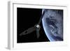 Artist's Concept of Nasa's Juno Spacecraft During its Earth Flyby Gravity Assist-null-Framed Premium Giclee Print