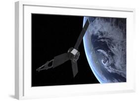 Artist's Concept of Nasa's Juno Spacecraft During its Earth Flyby Gravity Assist-null-Framed Art Print